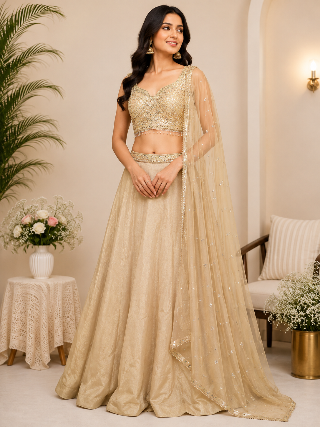 Sufi- Shimmer fabric circular lehenga