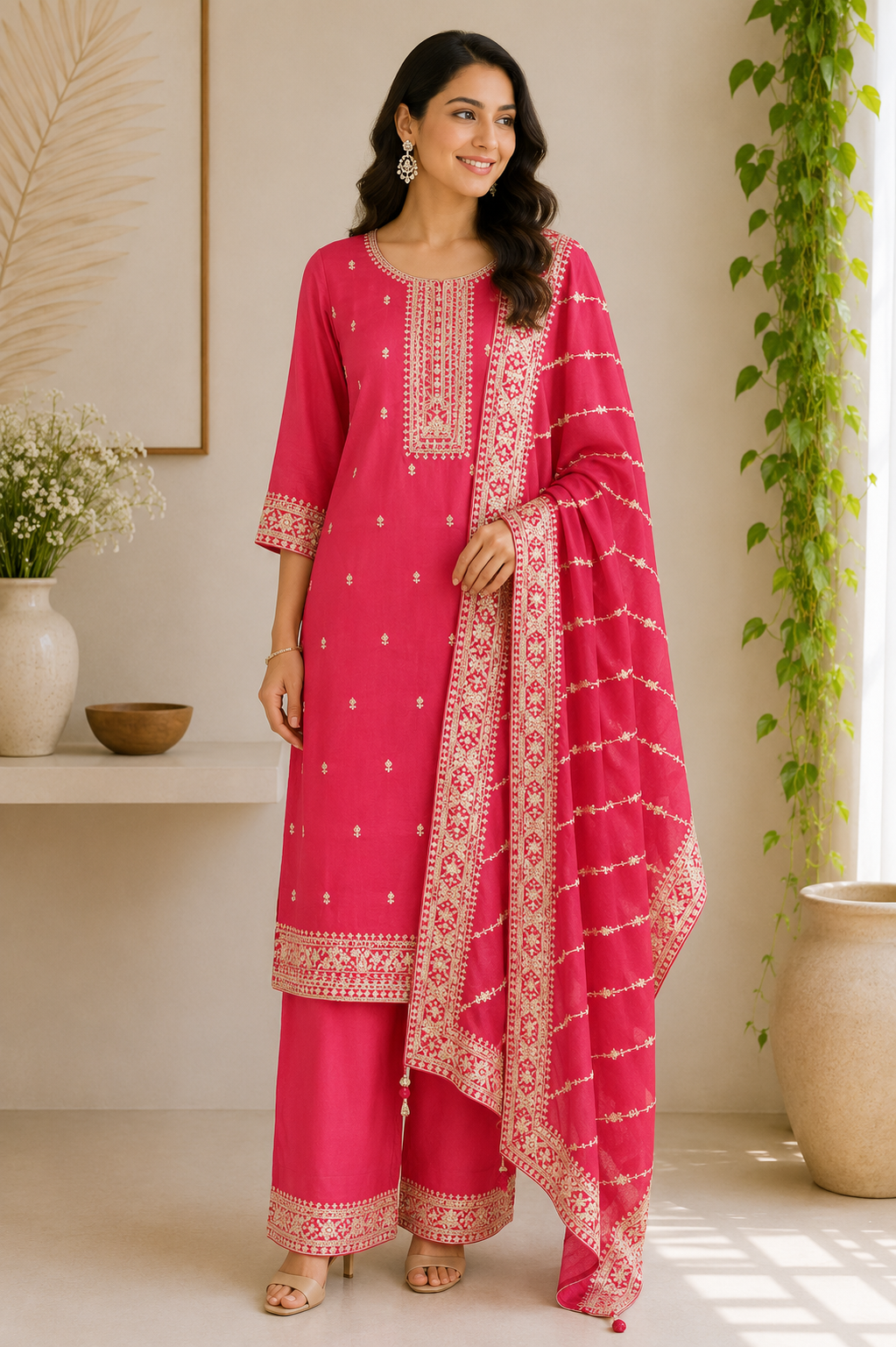 Swati - Vichitra Chiffon Straight Suit