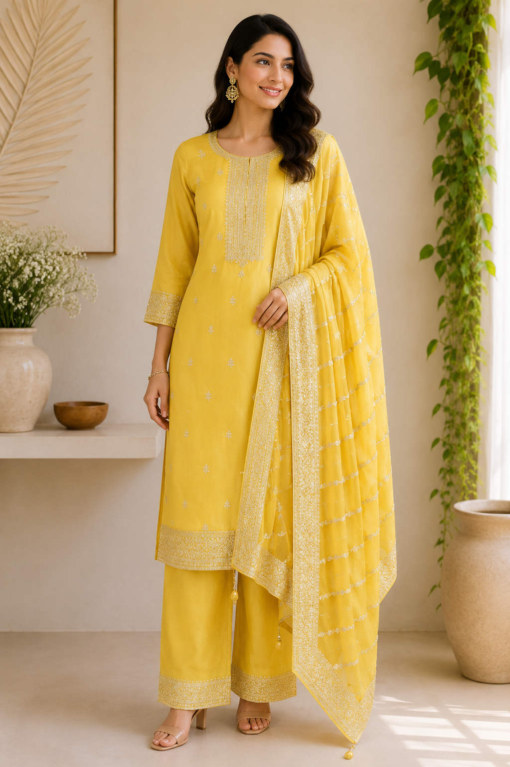 Swati - Vichitra Chiffon Straight Suit