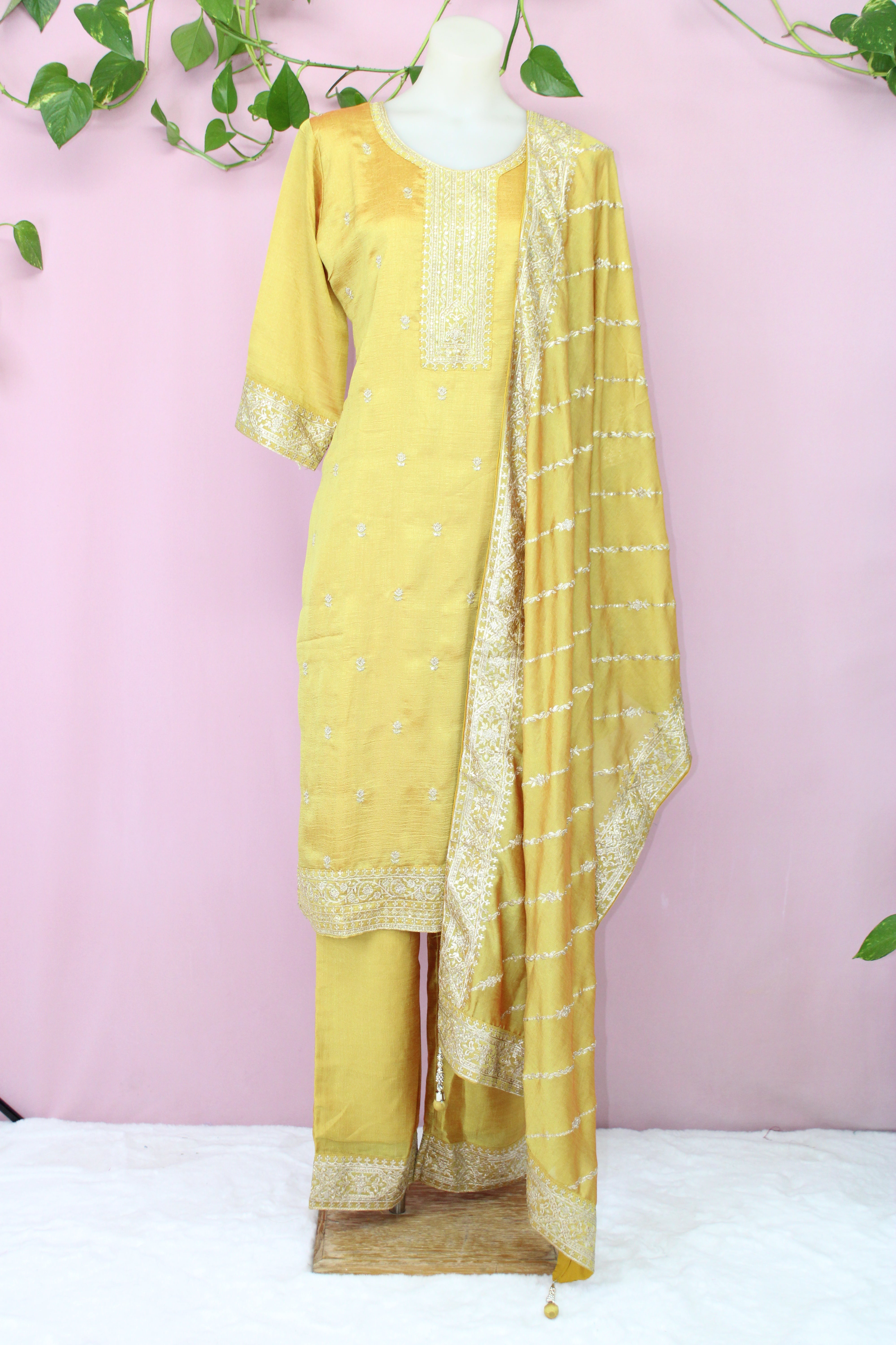 Swati - Vichitra Chiffon Straight Suit