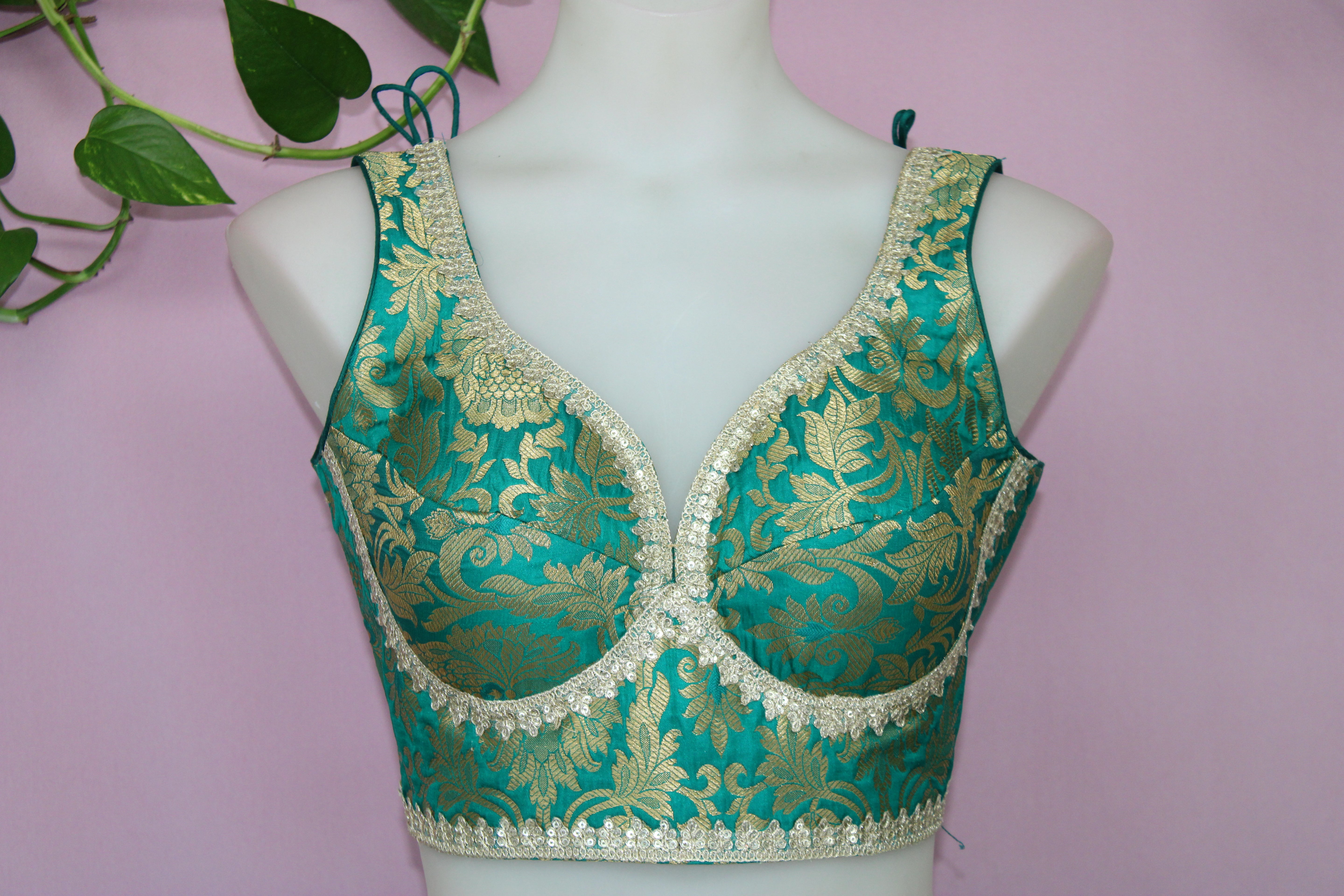 Toshi - Banarasi Silk Brocade Sleeveless Sabyasachi style Blouse