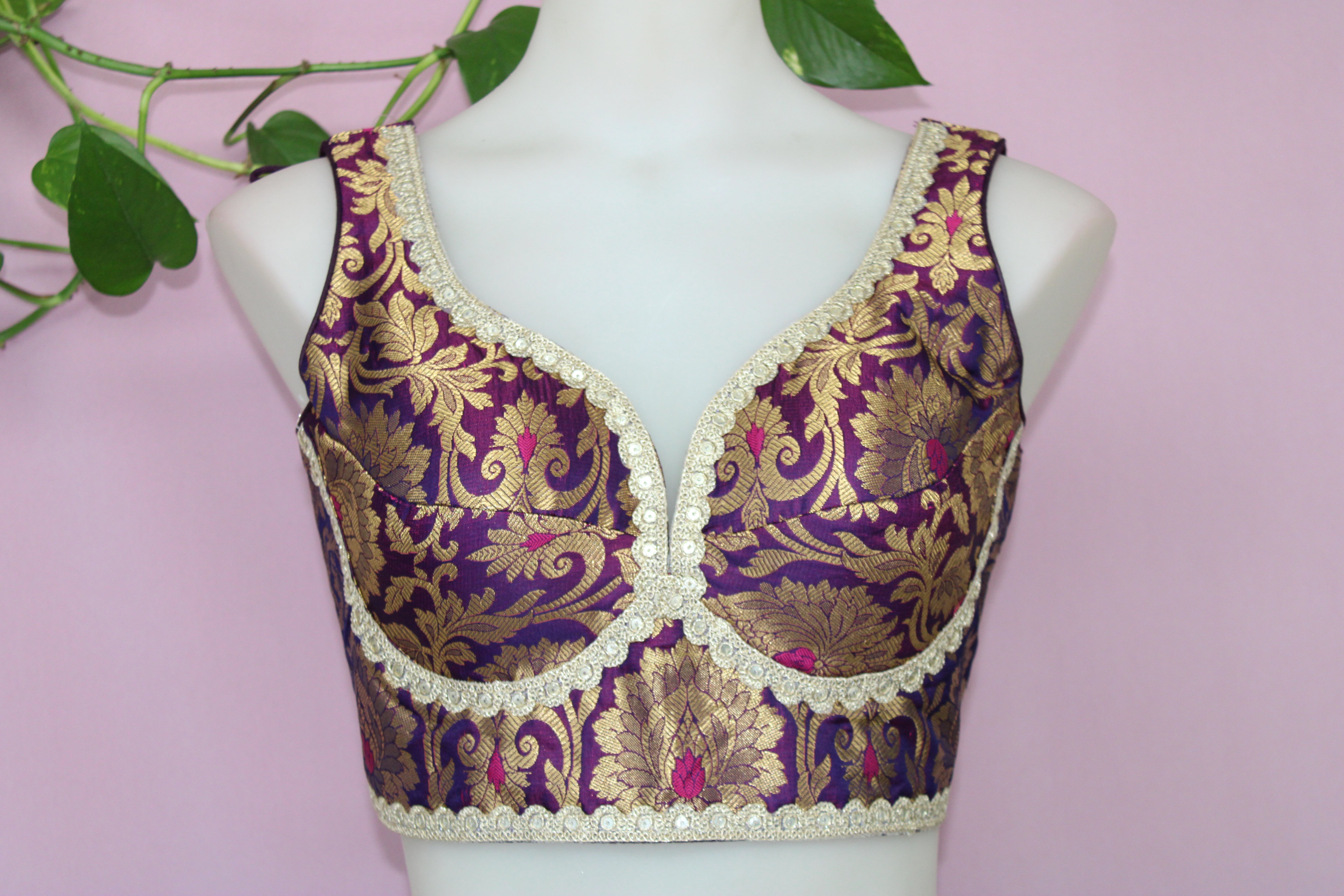 Toshi - Banarasi Silk Brocade Sleeveless Sabyasachi style Blouse