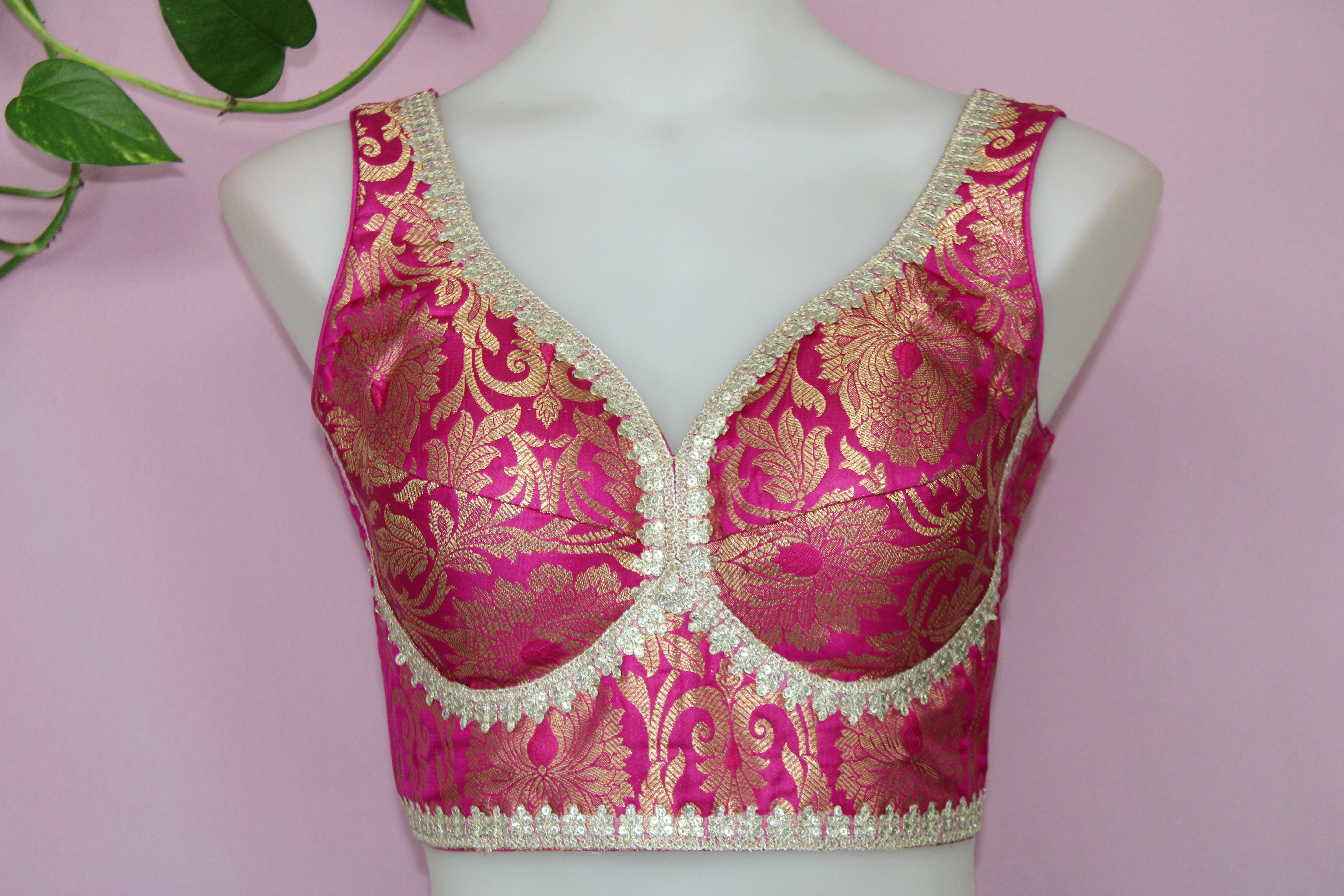 Toshi - Banarasi Silk Brocade Sleeveless Sabyasachi style Blouse