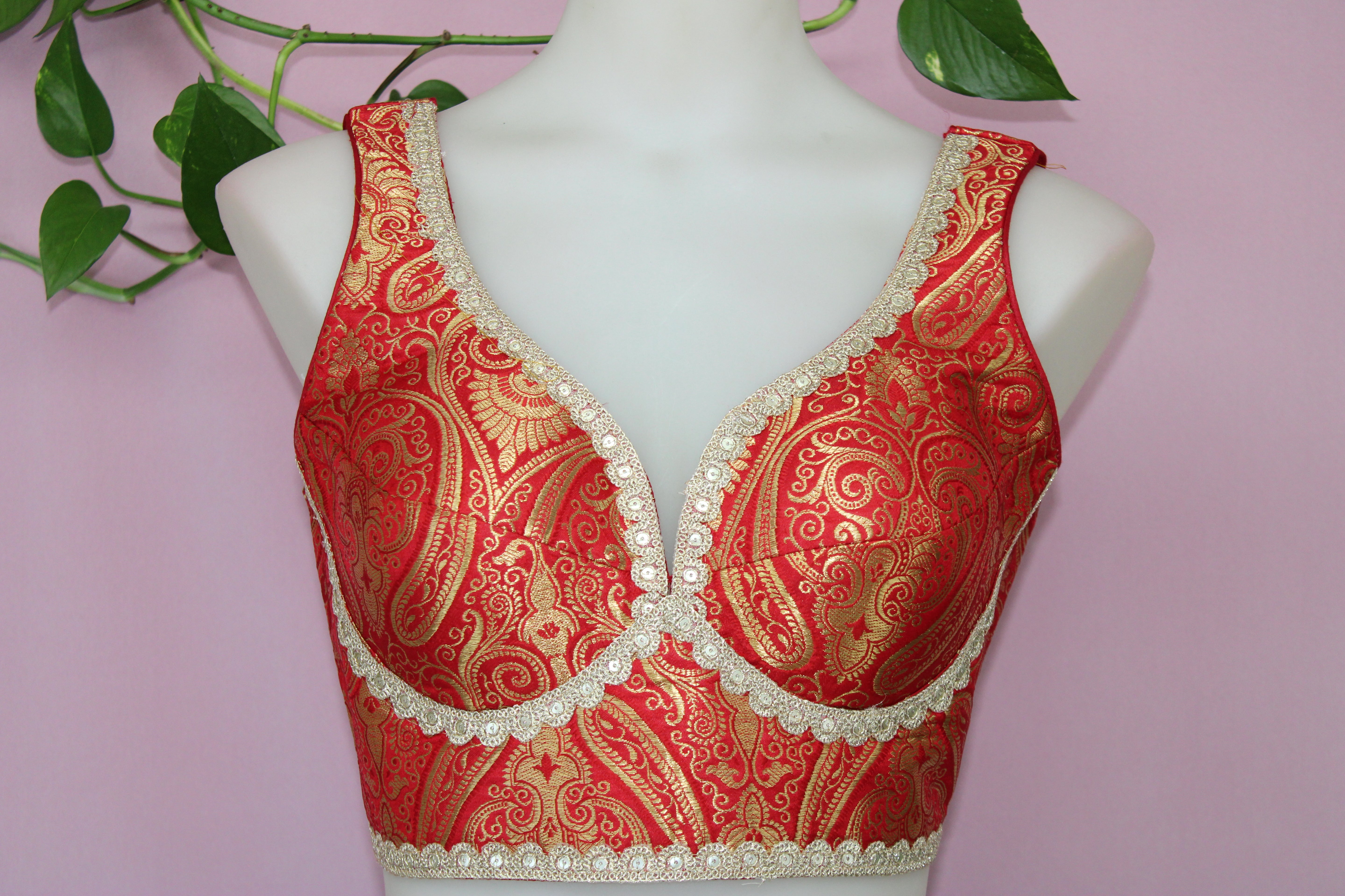 Toshi - Banarasi Silk Brocade Sleeveless Sabyasachi style Blouse