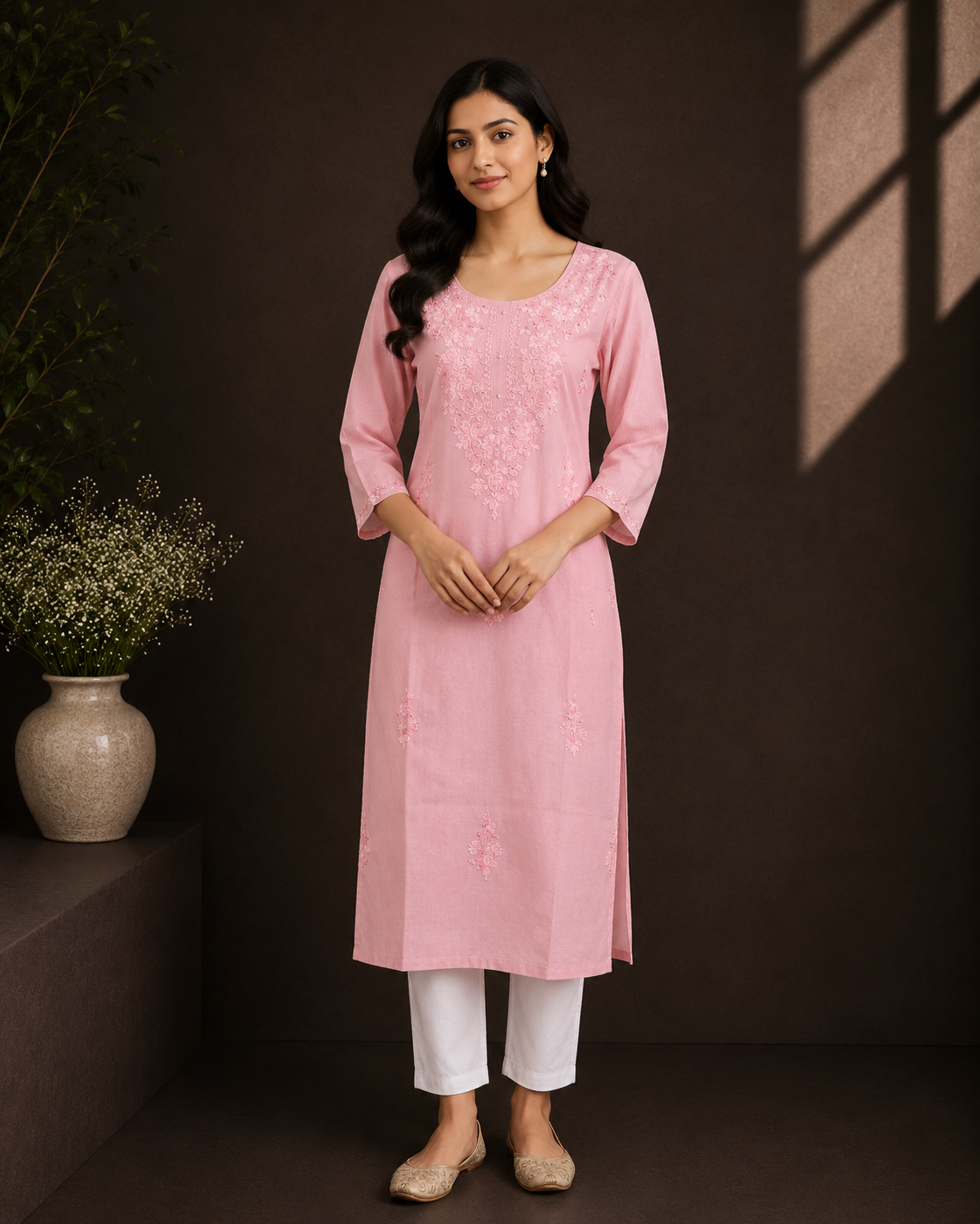 Tush - Cotton Silk Thread Embroidery Long Kurti
