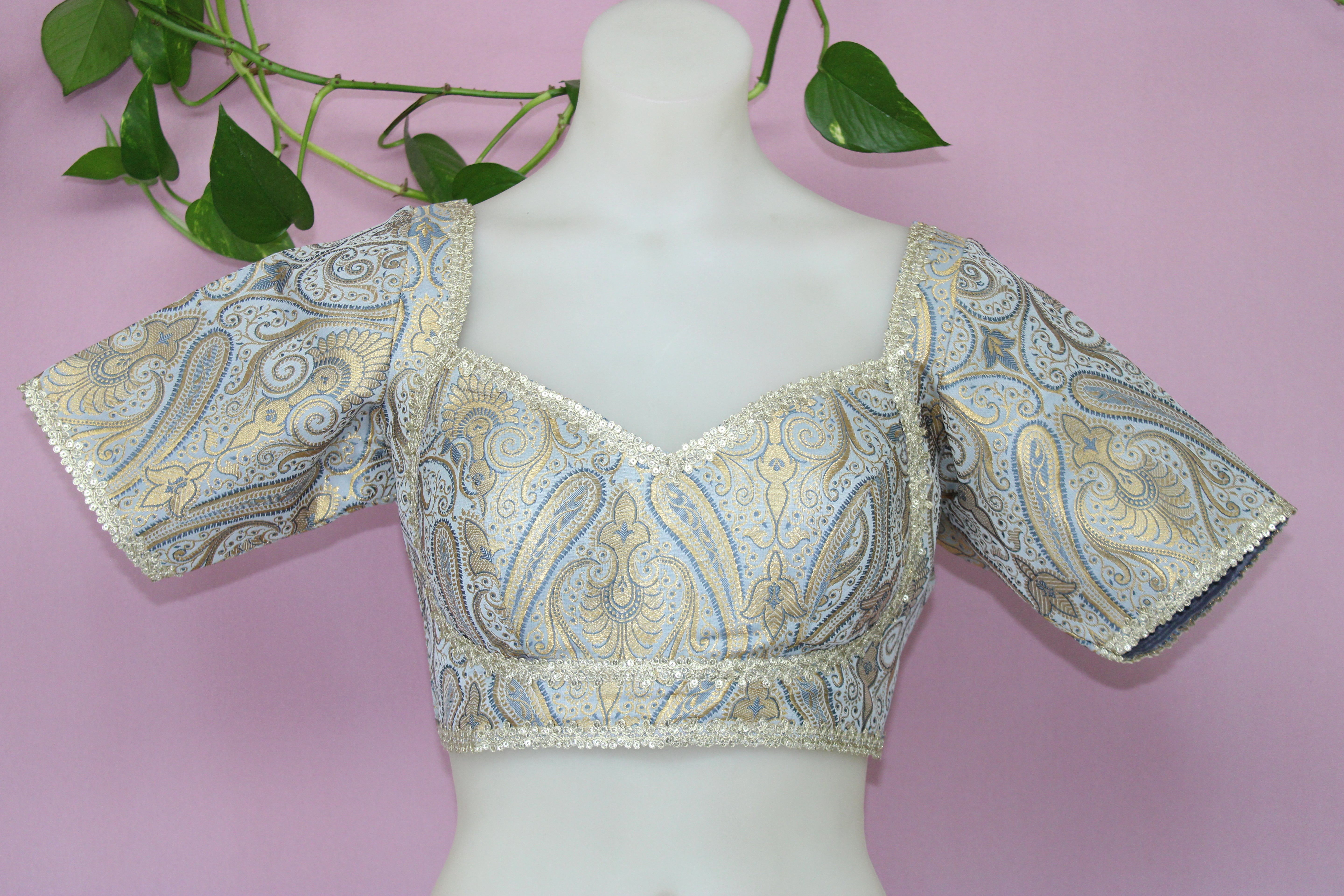 Umrao - Banarasi Silk Brocade Half Sleeves Princess Cut Blouse