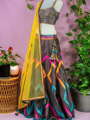 Natasha - Raw Silk Lehenga