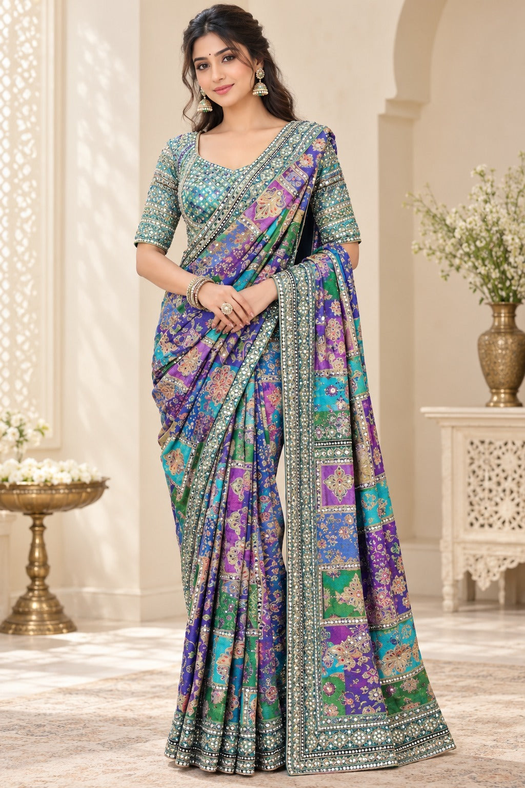 Urvashi - Chiffon Embroidery Saree
