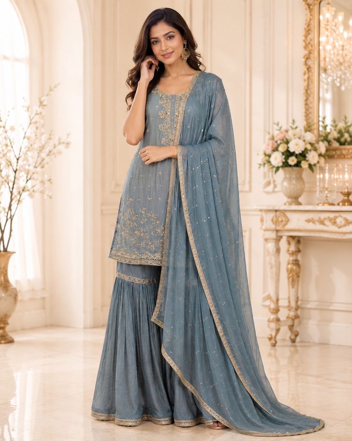 Ziya - Tissue Sharara Set