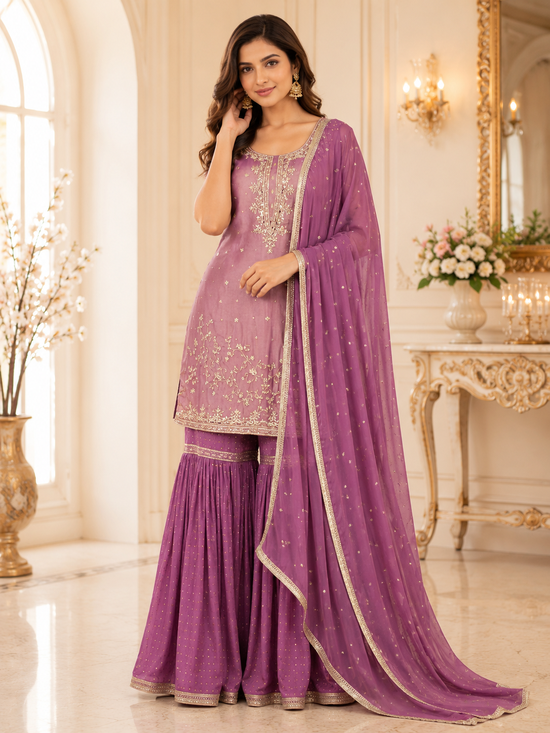Ziya - Tissue Sharara Set